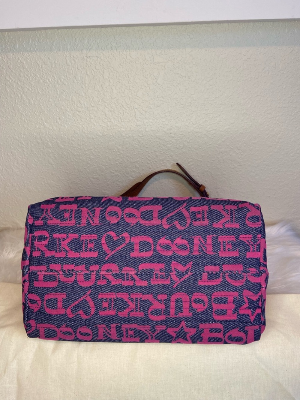 Dooney & Bourke Pink and Blue Logo Canvas Shoulder Bag - Picture 7 of 13